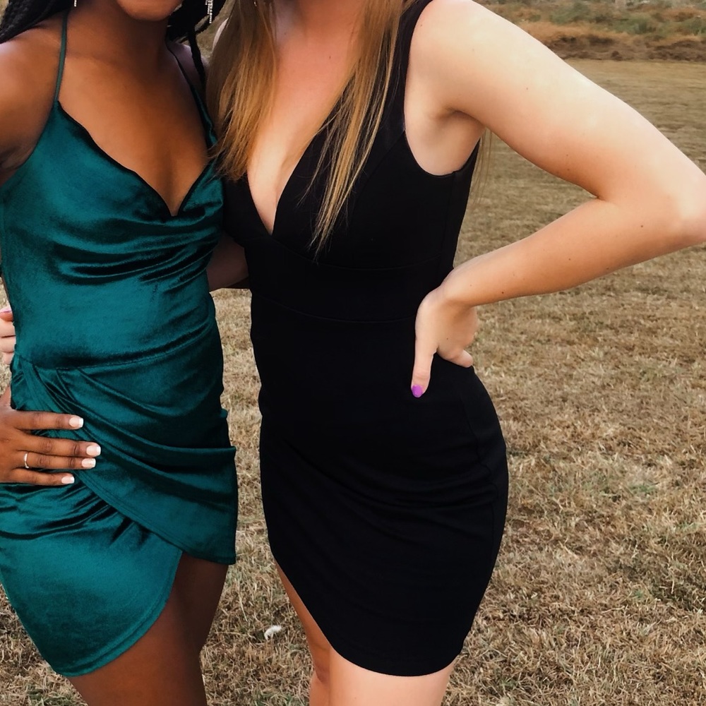 homecoming or formal plain black dress